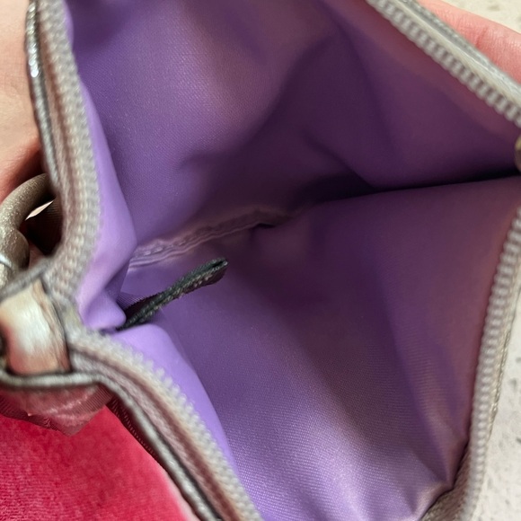 Vintage Y2K Coach Logo Silver Metallic mini wristlet wallet EUC - Picture 5 of 8